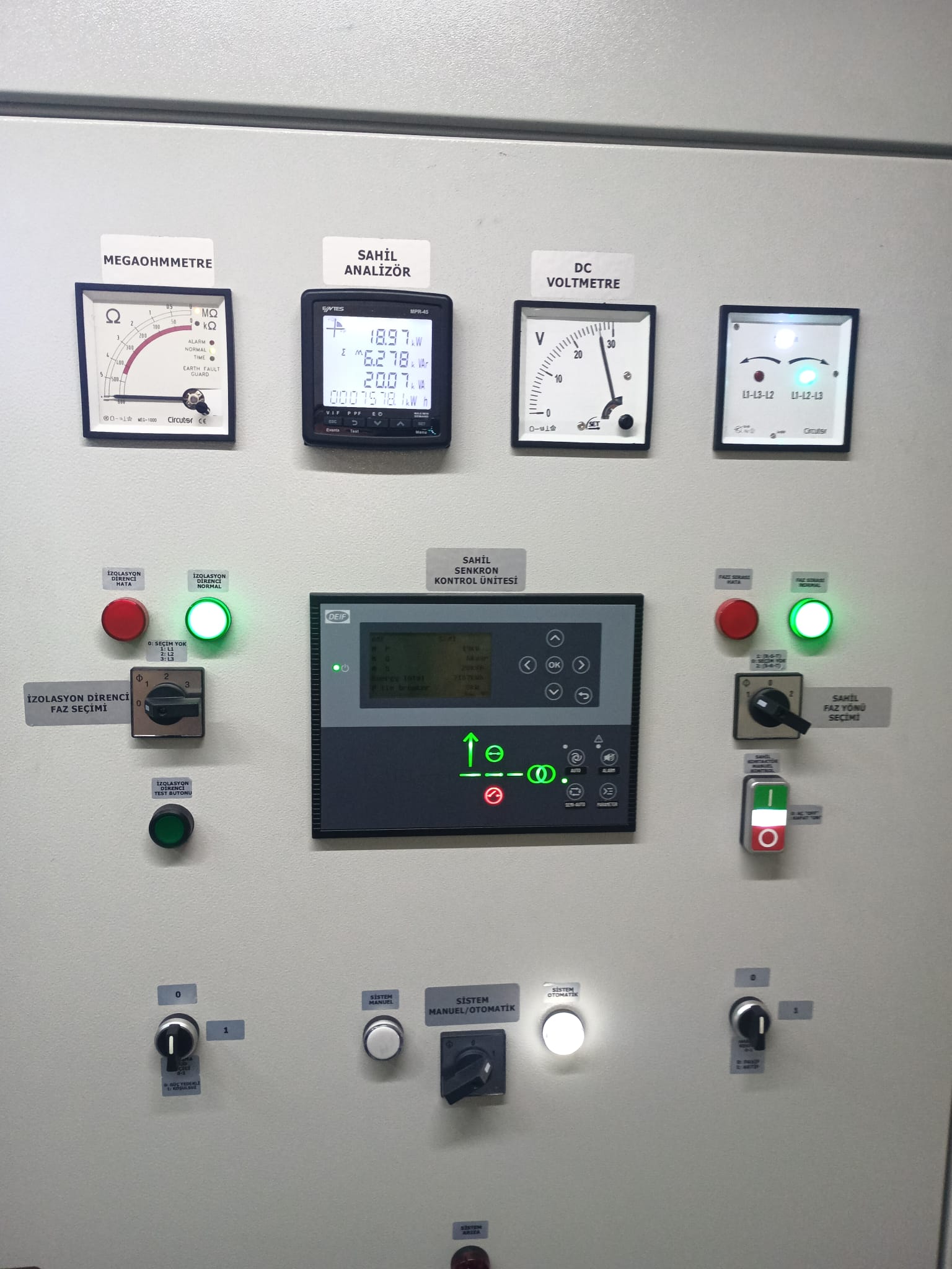 Sahil Marine tekne elektrik panosu